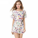 Rachel Summer Bird Print Mini Dress