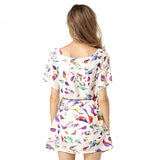 Rachel Summer Bird Print Mini Dress
