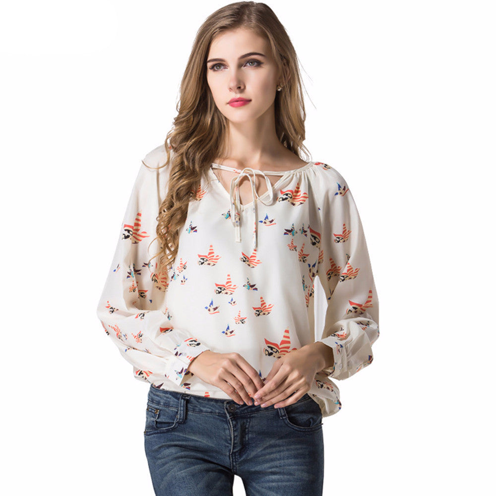 Wendy Patterned Chiffon Top