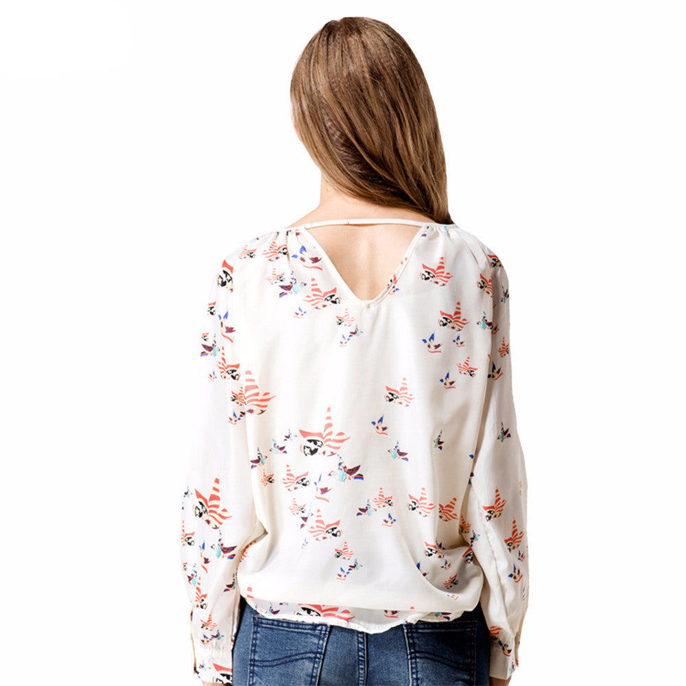 Wendy Patterned Chiffon Top