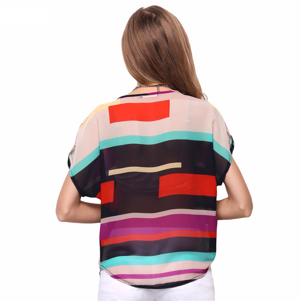 Julie Geometry Chiffon Top