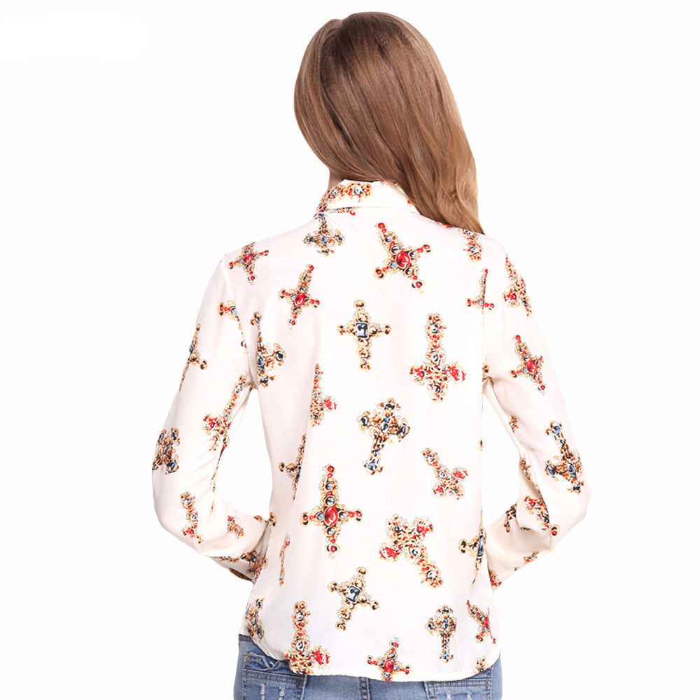 Gilda Cross Print Top